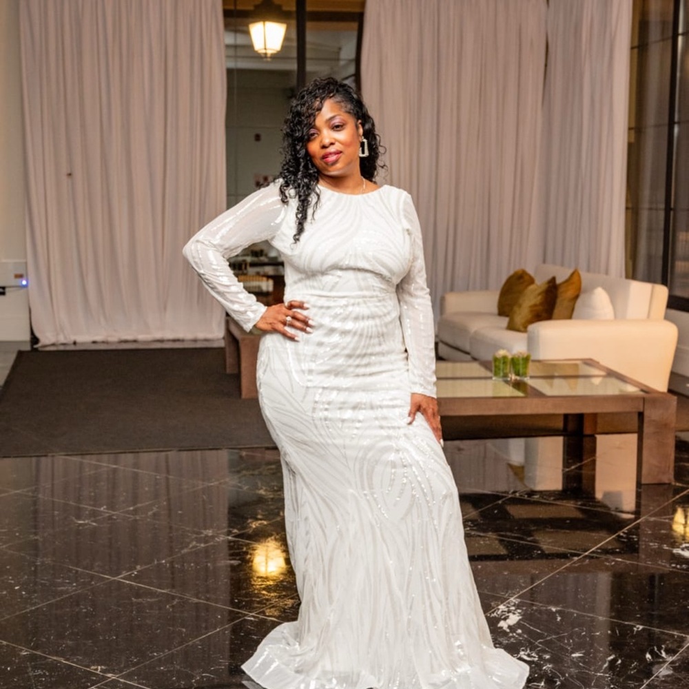 Elegant Cream Sequin Dress
